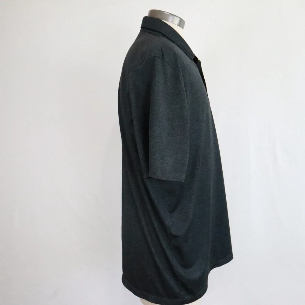 Nike Golf Polo Shirt Mens Large‎ Dri-Fit Black Short Sleeve Village Builders